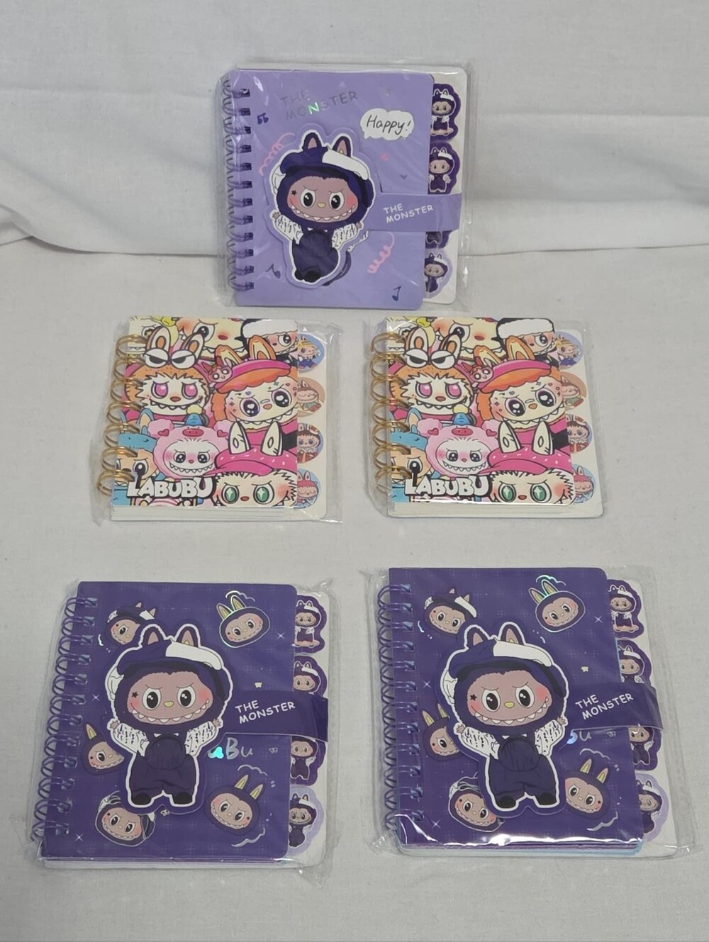 Labubu tabbed mini notebook bundle - all brand new!